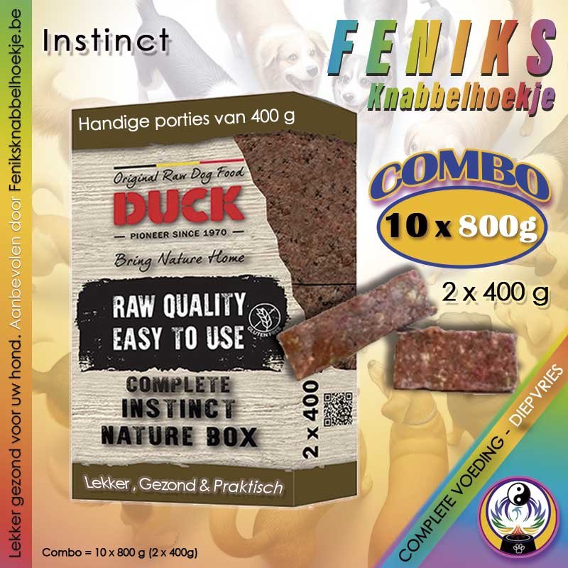 Combo-8kg--Nature box-vers-hondenvoer-instinct-10x800g(2-x-400-g)-praktisch-gezond-vlees-voor-honden-diepvries